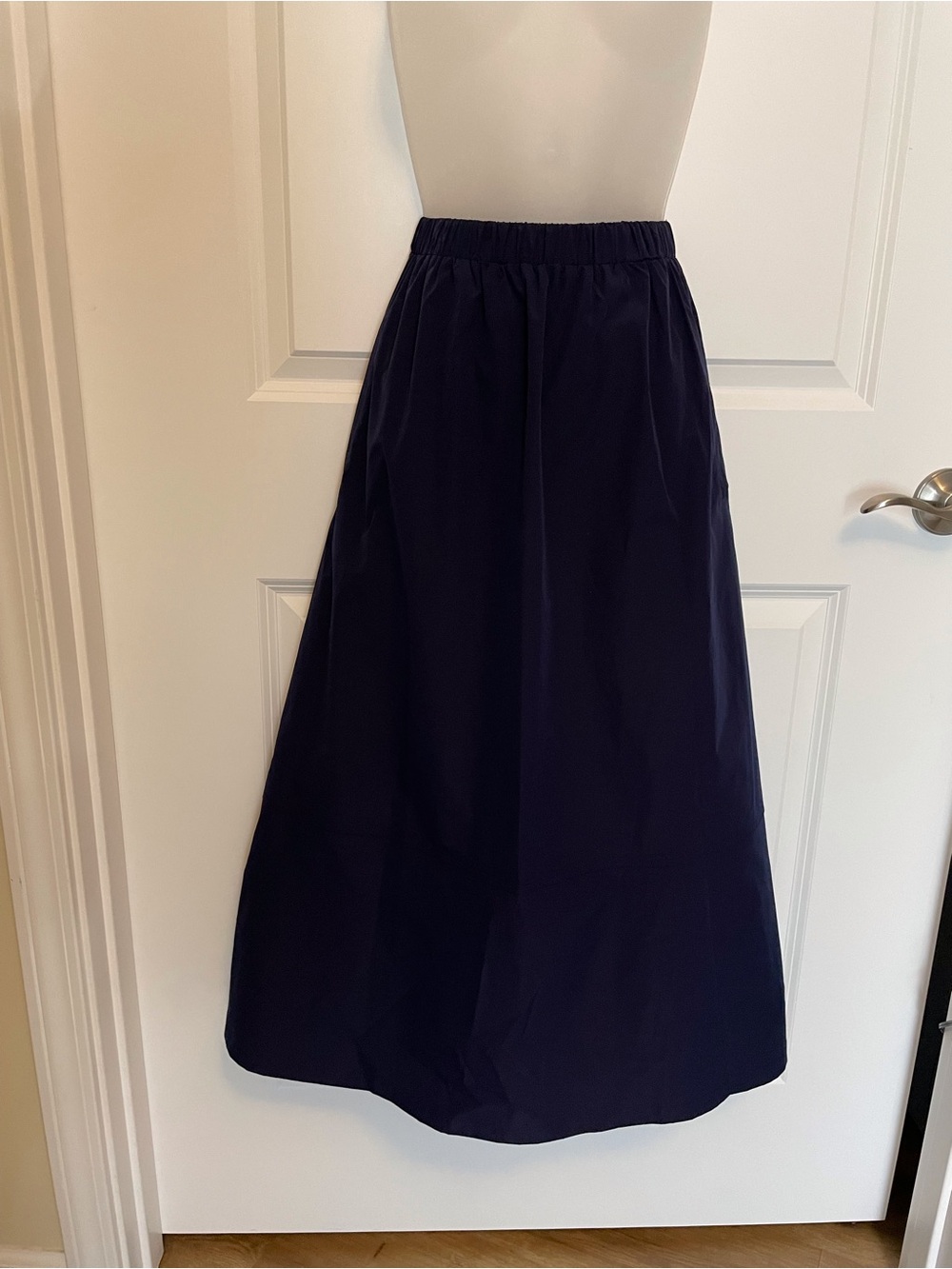 MELLODAY Navy Maxi A-Line Skirt